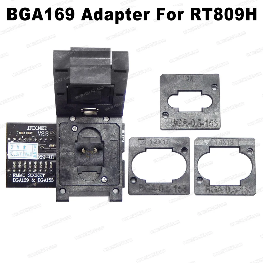 

RT-BGA169-01 V2.2 EMMC Seat EMCP153 EMCP169 Socket for RT809H Programmer 11.5*13mm Add more 3 pcs Matrix