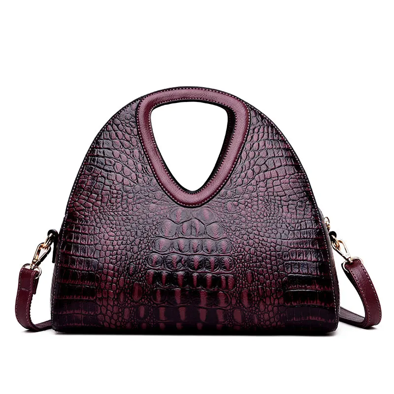 Сумка для женщин, Аллигатор, роскошные сумки, женские ручные сумки, роскошный бренд, натуральная кожа, сумки, Повседневная сумка через плечо для женщин - Цвет: Purple