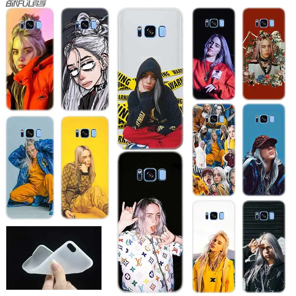 

Case For Samsung S4 S5 Mini S6 S7 Edge Plus S8 S9 Plus S10 Case Cover Soft Silicone 3D TPU Billie Eilish Hot Music Singer Star