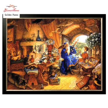 

Golden Panno,Needlework,DIY 14CT unprinted Cross stitch Embroidery painting,Magic grandfather Cross-Stitching Christmas gifts