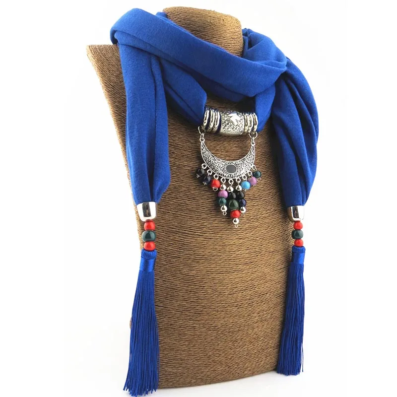 Дизайн массивное ювелирное изделие кулон ожерелье шарфы для женщин ювелирные изделия шарф 180x40cmPure цвет полиэстер хлопок ювелирные изделия шарф - Окраска металла: 3