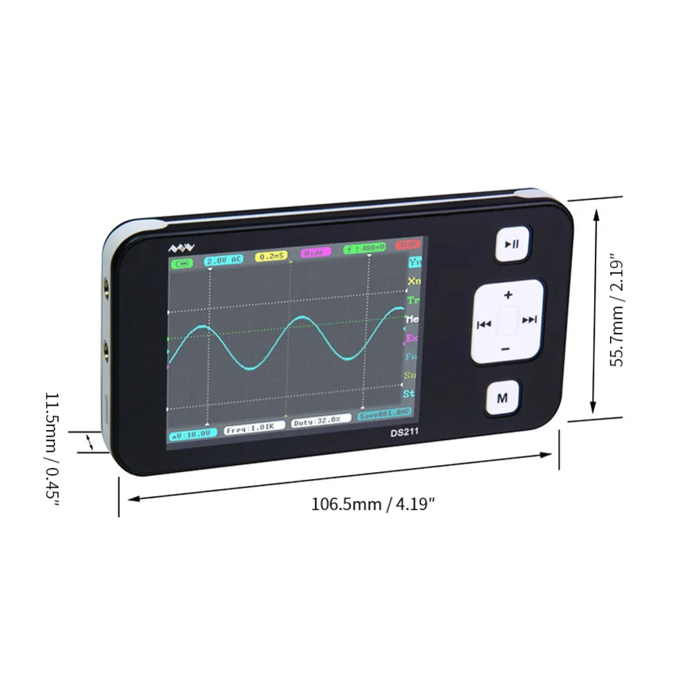 Цифровой мультиметр осциллограф DS211 портативный генератор сигналов USB 2 канала ЖК-дисплей логический анализатор с зондом тестовый инструмент
