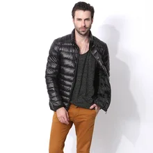 Зимний белый утиный пух Мужская пуховая куртка мужская повседневная куртка модная непромокаемая легкая куртка-Парка мужская