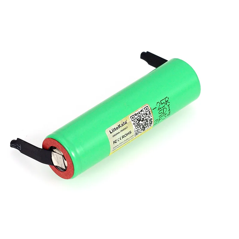 LiitoKala 3,7 V 18650 2500mAh батарея INR1865025R 3,6 V разряда 20A выделенная батарея питания+ никелевый лист DIY