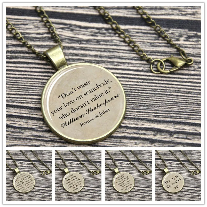 

Shakespeare Romeo & Juliet Quote Necklace Keyring Twelth Night You Speak An Infinite Deal Of Nothing As You Like It keychain