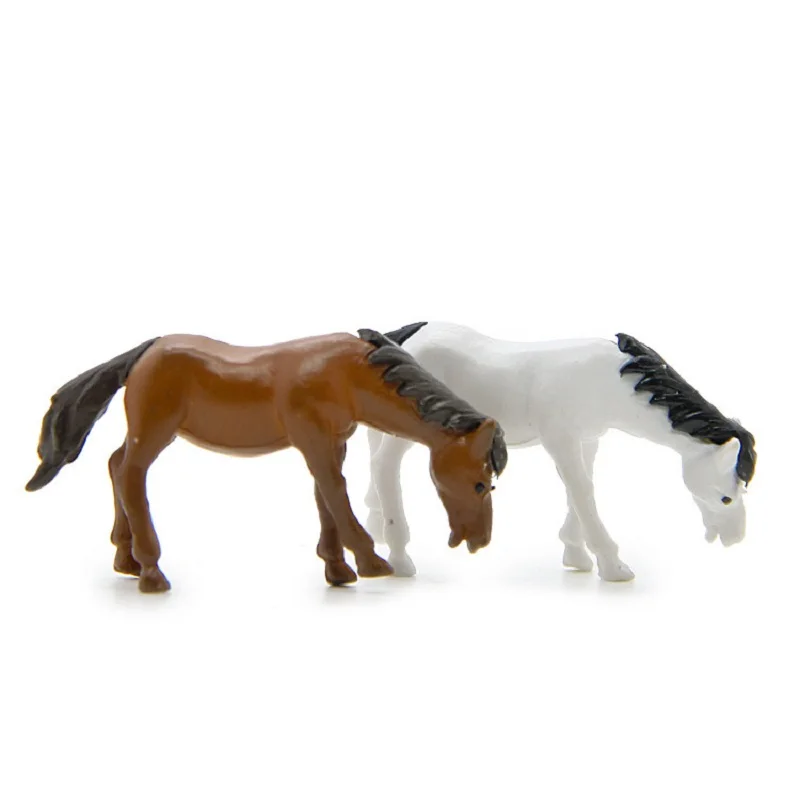 

Hot Sale 2pcs/lot Zakka Groceries Zoo Horse PVC Action Figures Toys Garden Art Micro Landscape Decoration Props Children Toys