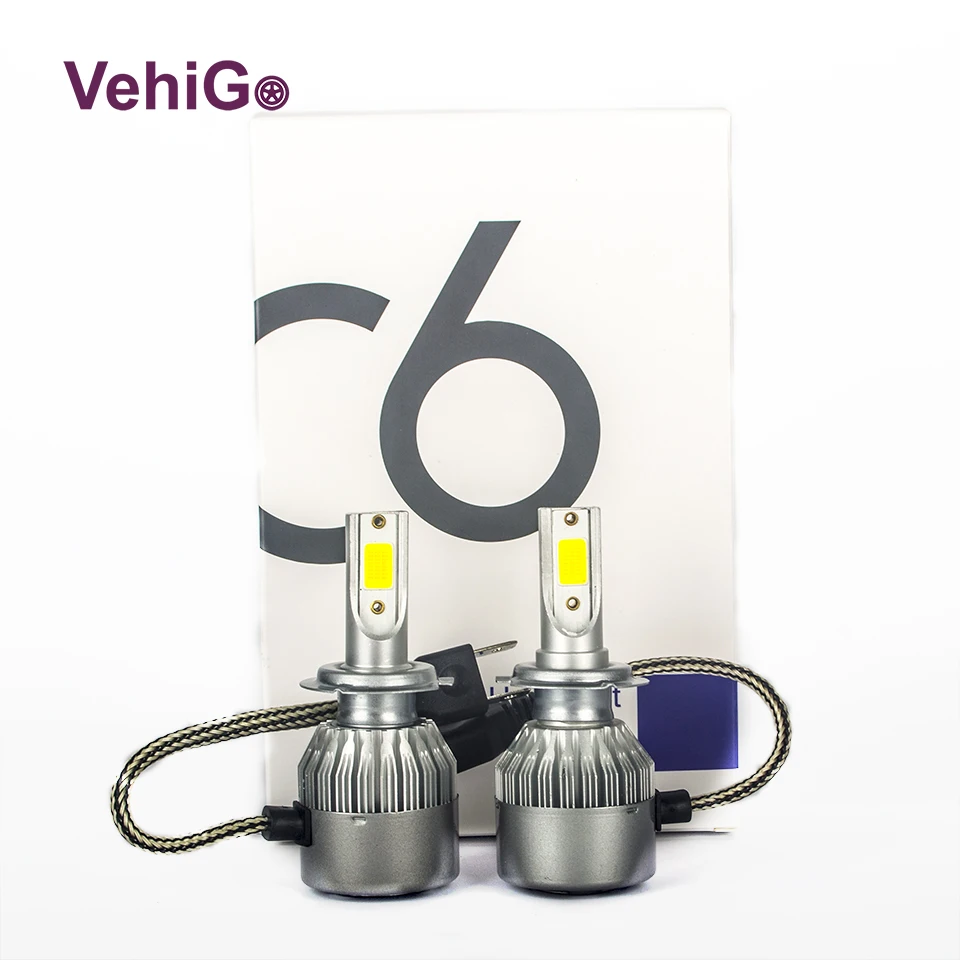 

VehiGo C6 H7 Car LED bulbs H1 H3 H4 H7 H11 880 881 9004 9005 9006 9007 9012 5202 car LED Headlight bulbs 3000K 6000K Fog Light
