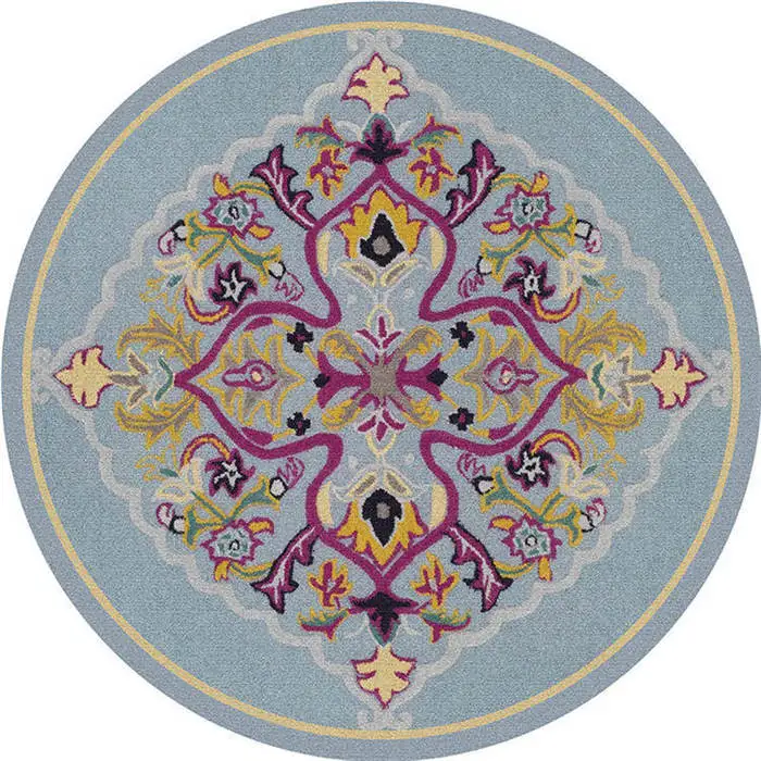 Персидский стиль, круглые ковры для гостиной, спальни, коврики и ковры, классические коврики в цветочек, декор для пола, для кабинета, коврик для журнального столика - Цвет: 17