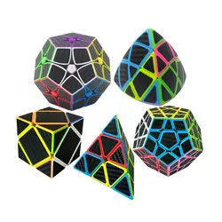 Углеродного волокна Скорость Magic Cube Треугольники/Diamond/Додекаэдр/ось головоломки обучения игрушка Мэджико Cubo для детей (S8