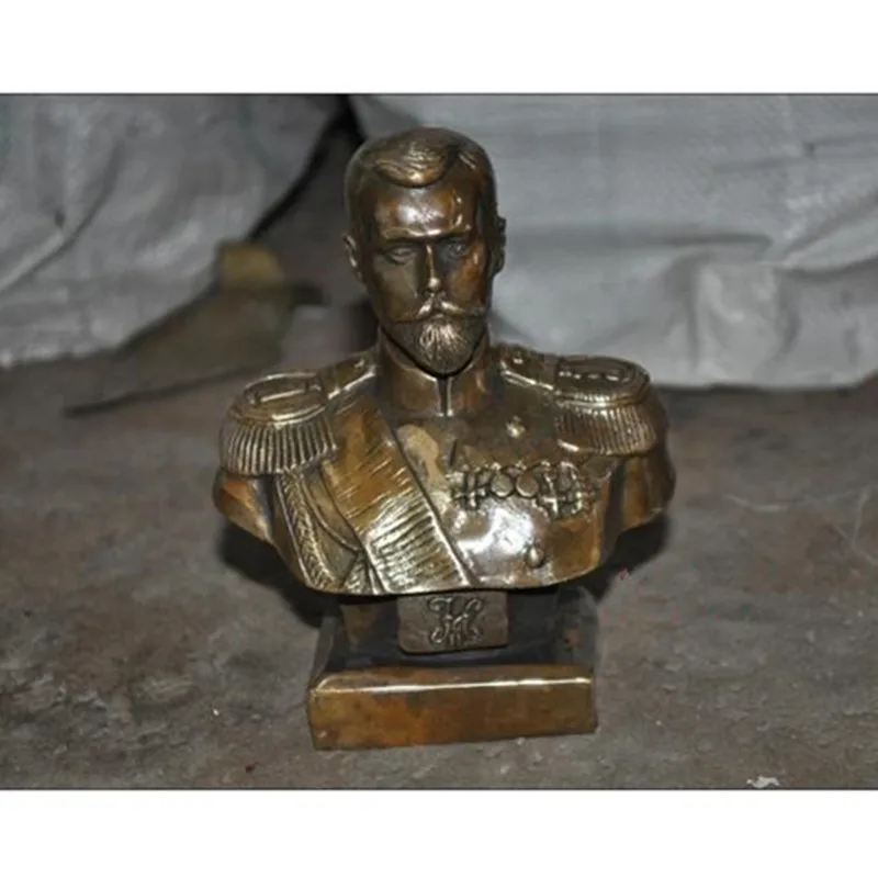 Billige Russische Zaren NICHOLAS II Samurai Büste Statue Bronze Statue Figuren Kunst Handwerk Hause Dekoration L3429