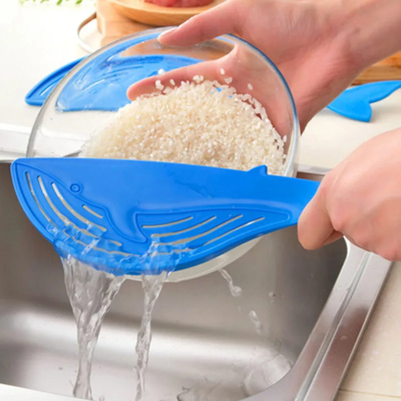 

Creative Whale Shaped Plastic Pot Strainer Rice Fruit Vegetable Wash Colanders Kitchen Gadgets Accessories