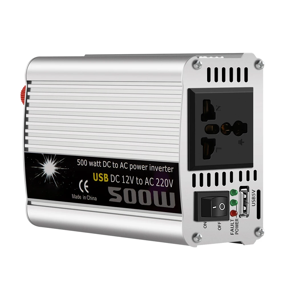 

Car Power Inverter Converter DC 12V To AC 220V 380W Modified Sine Wave Power With USB Built-In Rapid Cooling Fan With Low Noise