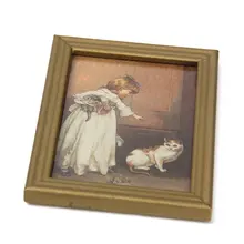 New 1 12 Resin Frame Girls and Cat Wall Mural Pictures font b Doll b font