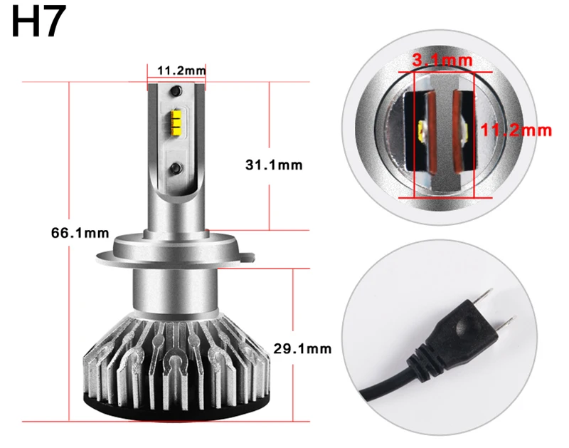 Маленький объем все в одном ZES чип H7 светодиодный 12000LM мини Автомобильная Лампа для фар авто лампа H1 H3 H4 светодиодный H11 H8 HB3 9005 HB4 6000K 12 в 24 В