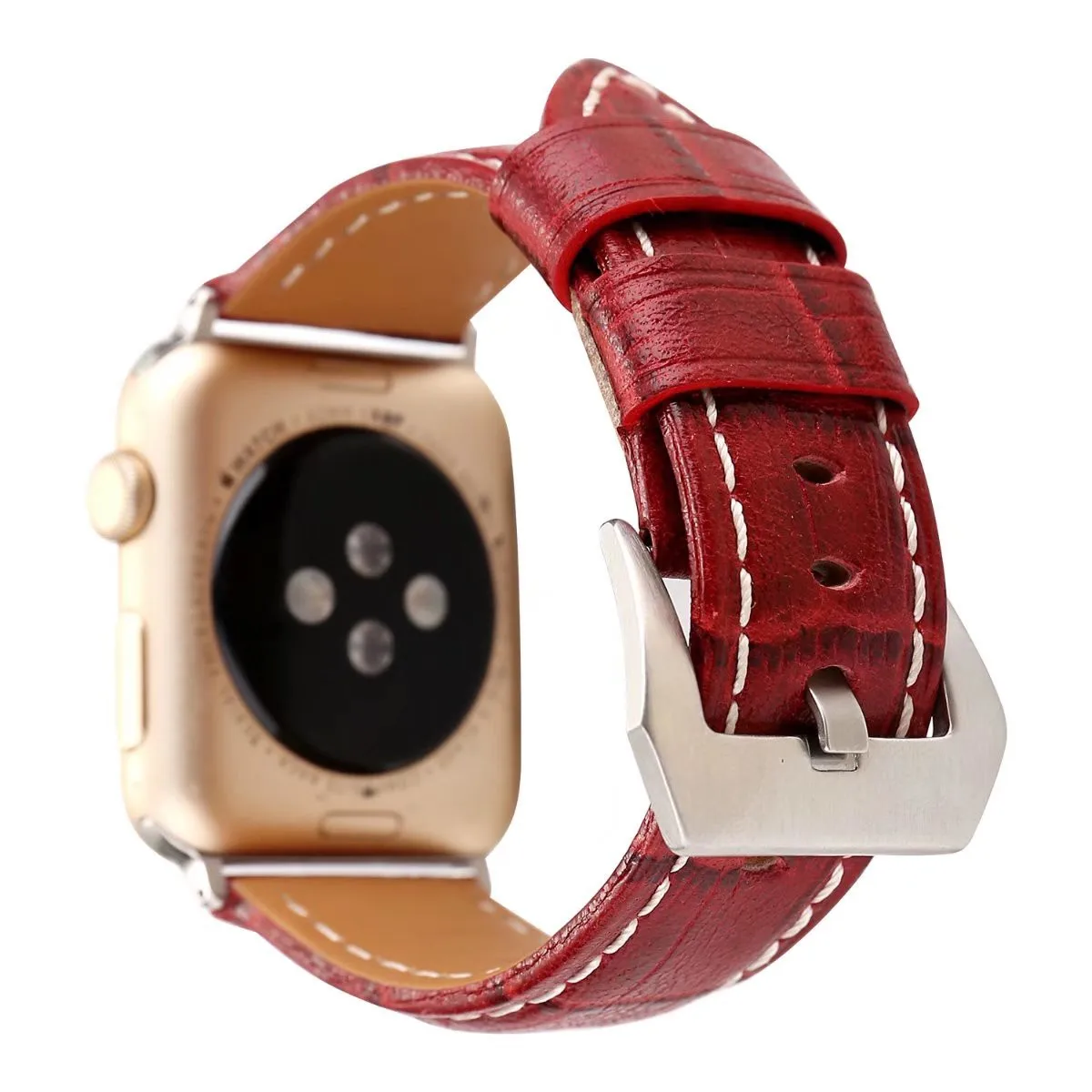 Ретро Стиль натуральная кожа крокодила ремешок для наручных часов Apple Watch iWatch