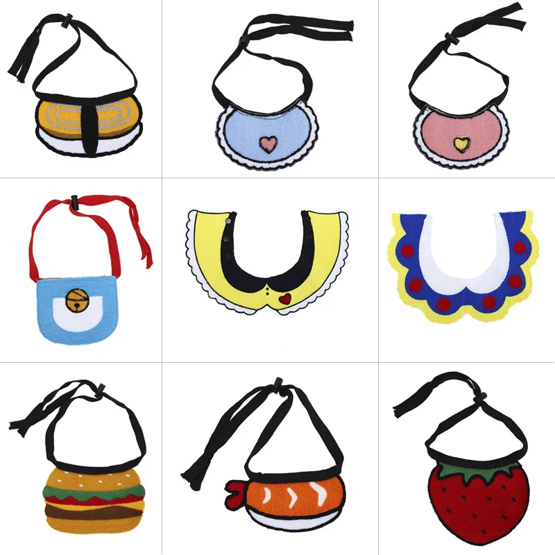

Cat Dog Bibs Scarf Collar Adjustable Pet Neckerchief Scarf Waterproof Saliva Towel Drool Dribble Bibs for Puppy Cat Dog
