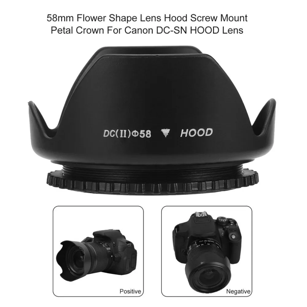58mm Lens Hood Screw Mount Flower Shape for Canon HOOD Lens Camera For
