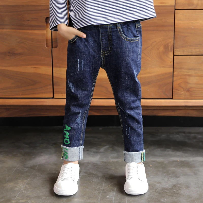  IENENS Spring Autumn Fashion Slim Straight Jeans For Boys Child Denim Pants Kids Baby Boy Jean Trou