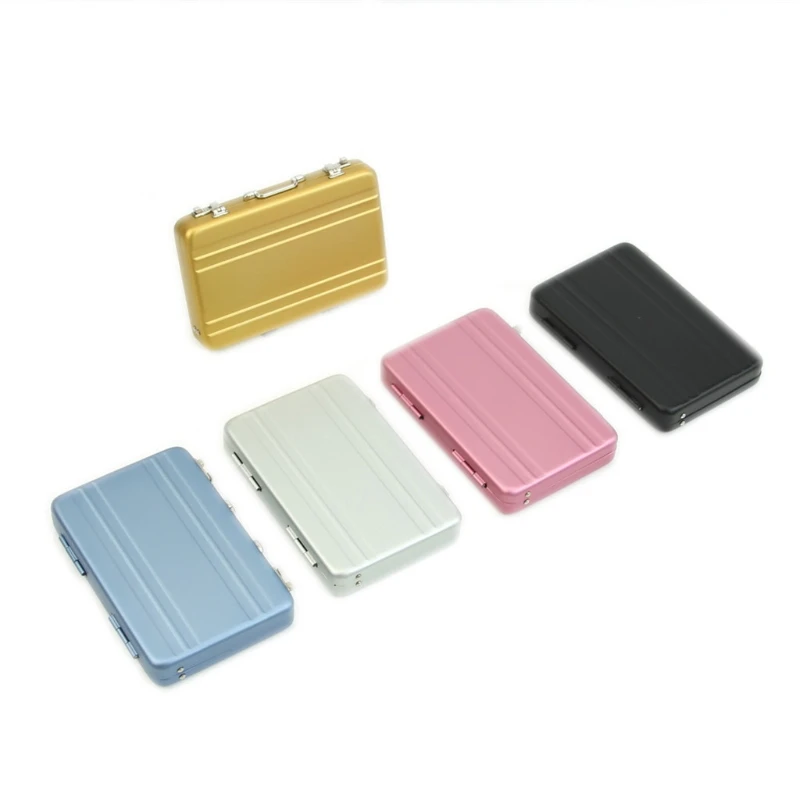 

Tiny Aluminum Safe Password Briefcase Business Credit Case Bank Card ID Holder