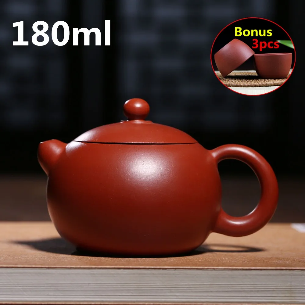 

Ceramic Yixing Clay Kung Fu Teapot Tea Pot High-grade 180ml Handmade Teapots Chinese Zisha Sets Porcelain Kettle Bonus 3 Cups