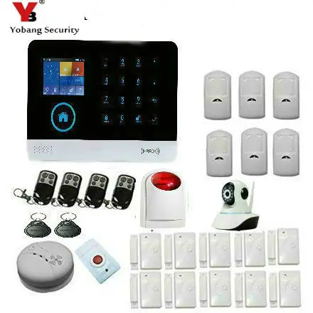 

Yobang Security Wireless Home Security WIFI 2G GPRS GSM Alarm system APP Remote Control RFID burglar alarm