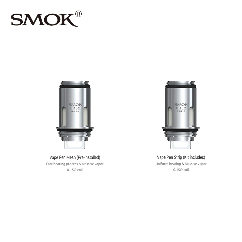 5 шт./лот, оригинальная SMOK ручка Vape 22, сменная катушка 0.3ohm 0.25ohm NiCr, материал, ядро электронной сигареты, SMOK, ручка Vape 22, головка распылителя