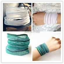 Йога ювелирные изделия из натурального шелка браслет летний сезон шелковая накидка браслеты 12 шт./лот Смешанные цвета доставк