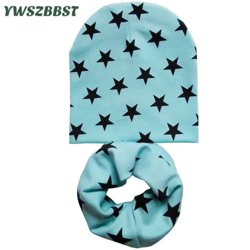 Autumn Winter Crochet Baby Hat Girl Boy Cap Kids Beanie Stars Infant Hat Cotton New Children Collar Scarf baby cap child cap
