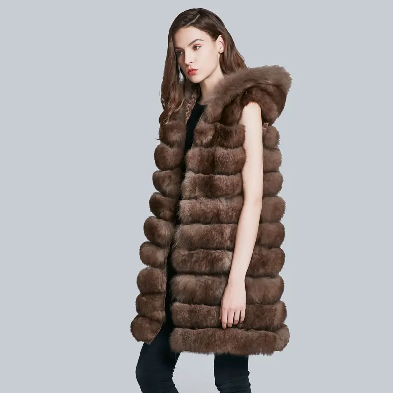Fourrure De Rayures Hzd Jkp D'hiver Nouveau 90c Manteau Chapeau Col Femmes 2018 À Long A Changement Mode Renard Peut Naturelle 4ZZwqX