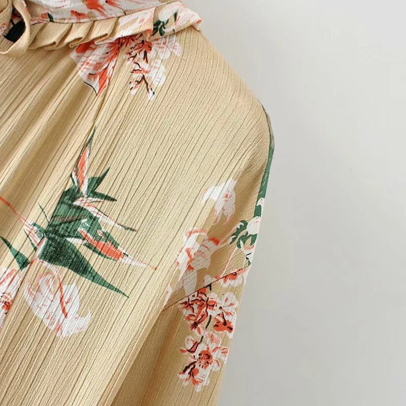 VOGUEIN Новое Женское винтажное свободное мини-платье с цветочным принтом 2 цвета