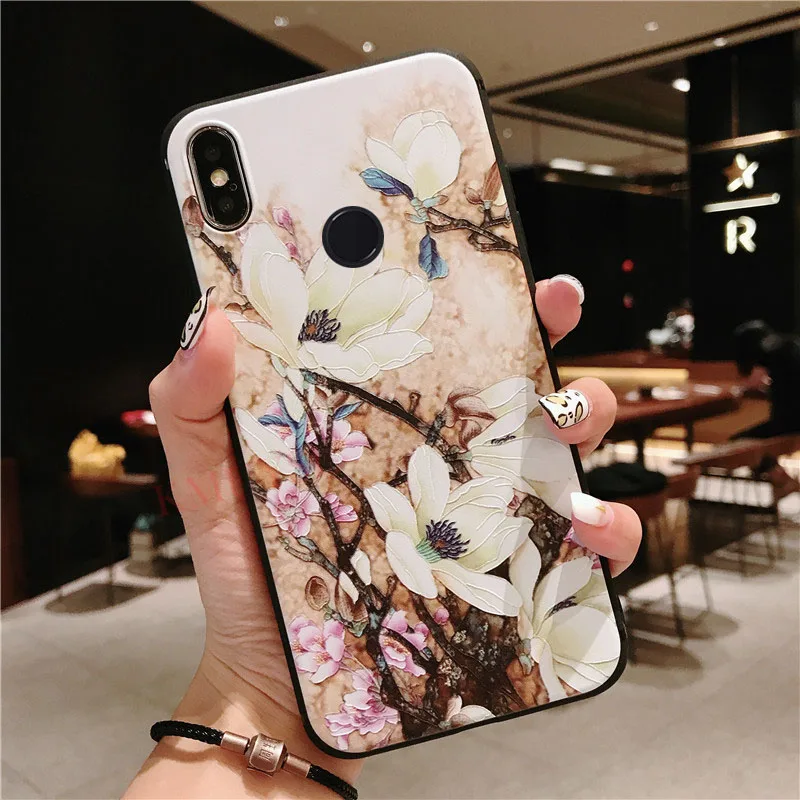 2 Силиконовый чехол с объемными рельефными цветами для Xiao mi Red mi 7 Note 7 Pro Note 5 6 Pro 6A 4X, мягкий чехол для Xiaomi mi 9 SE mi 8 A1 A2 6X - Цвет: 2