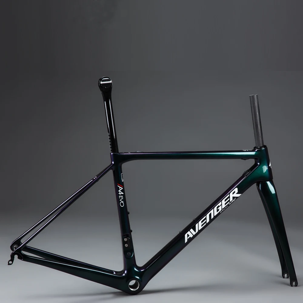 Flash Deal T1000 Full Carbon Road Frame Carbon Frame Ultralight Road Bicycle Fame FM008 Glossy Chameleon AVENGER Painting Frame A4 EVO 2