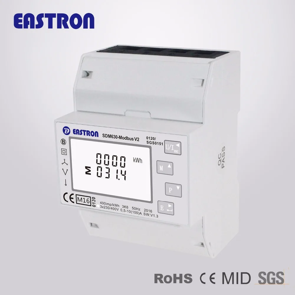 SDM630 Modbus V2, многофункциональный анализатор мощности, 1p2w 3p3w 3p4w, modbus/импульсный выход RS485 PV солнечная система доступна, NON-MID