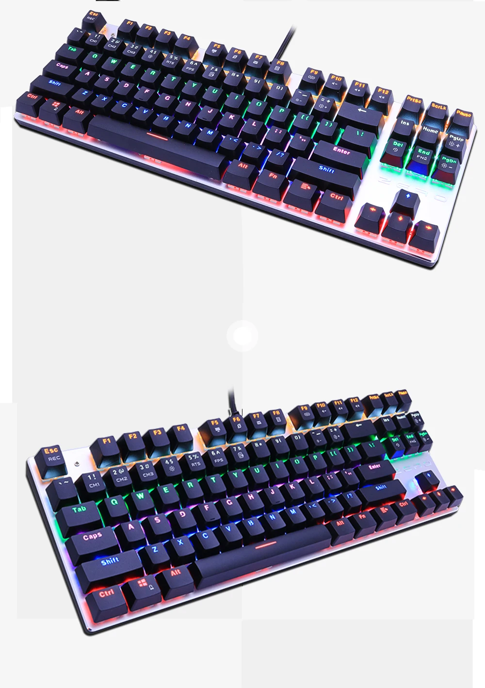 Metoo  Edition Mechanical Keyboard 87 keys Blue Switch Gaming Keyboards for Tablet Desktop  Russian sticker