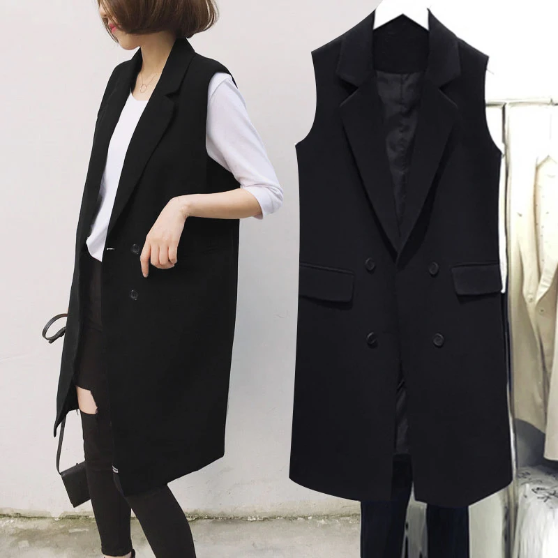 

Spring and Autumn long section was thin vest suit vest vest female 2019 new female Korean sleeveless coat big yards