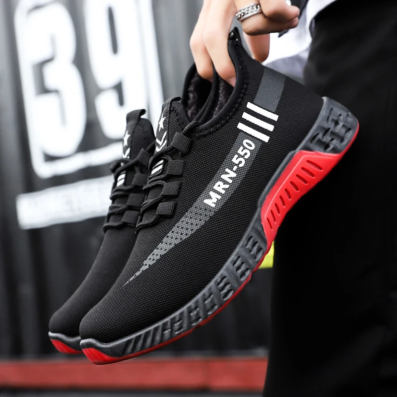 Running Shoes Winter For Men With Fur Male Shoes Comfortable and Top Warm Men Sneakers Non-slip Outdoor Sports Shoes Black Red