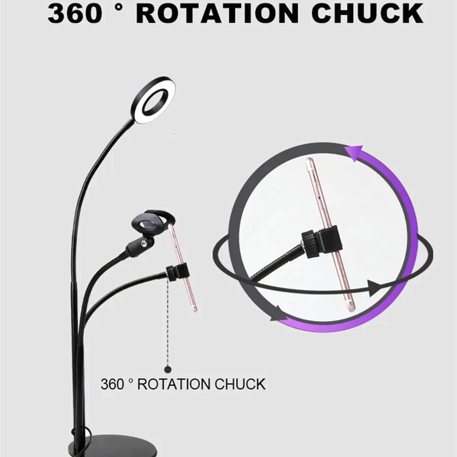 Зарядка через usb Камера фотографии кольцо света светодио дный селфи заполняющий свет Desktop с телефона Клип микрофон кронштейн для живых Youtube