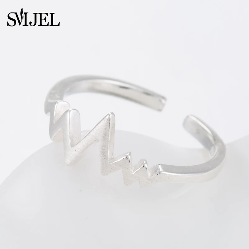 Кольцо женское с электрокардиограммой SMJEL крошечное ювелирное изделие ЭКГ
