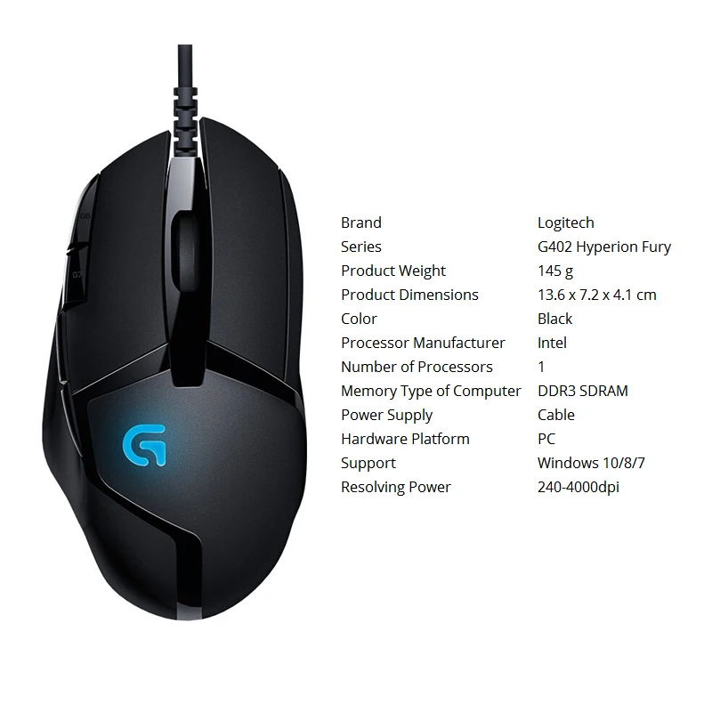 g402 g302 g102 g300s wired gaming mouse