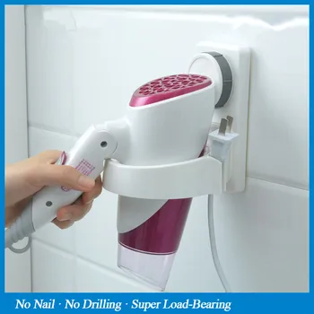 

POSEPOP Wall-Mounted Storage Holder Set Powerful Suction Bathroom Hair Dryer Holder Comb Rack Useful bath hair dryer