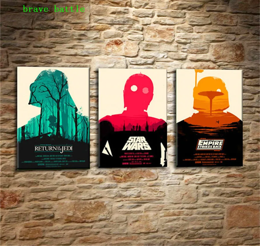 

Darth Vader Star Wars Boba Fett 3 Pieces Canvas Painting Print Living Room Home Decor Modern Wall Art Oil Painting Poster
