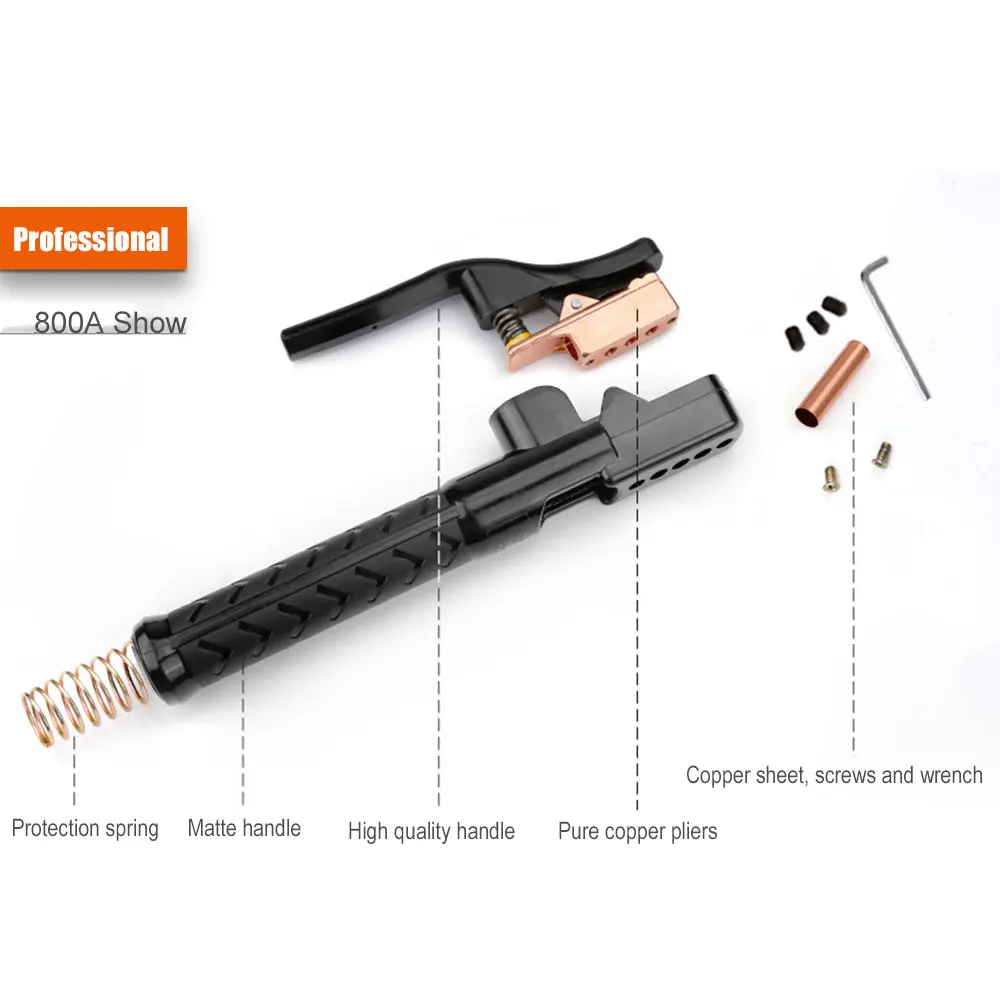 1 шт. 800A Профессиональный сварочный стержень зажим сварочные держатели палка Нескользящая ручка зажим инструмент для сварки аксессуары