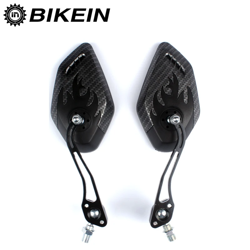 

BIKEIN- 3k Carbon Pattern Bicycle Handlebar Rear View Mirror 360 Rotate Racing Mountain Bike Parts Reflective Safety Mirror 22mm
