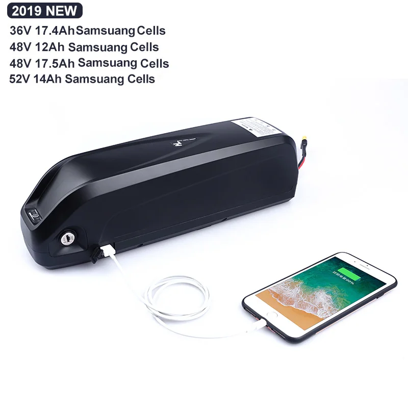 

No Tax Samsung Cells E-bike Lithium Battery 52V 14Ah 48V 36V 17.5Ah 12Ah USB Port Powerful Battery Electric Bicycle Conversions