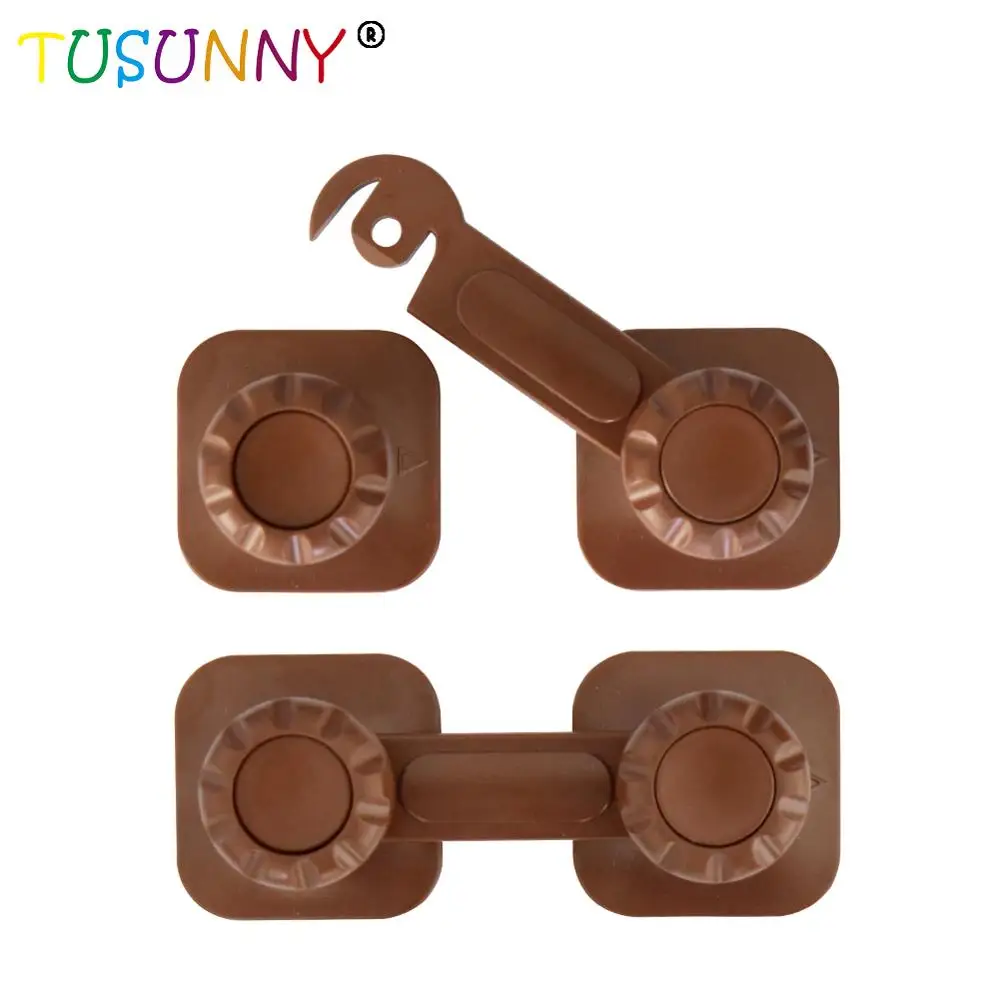 TUSUNNY 3PCS Cabinet Lock Drawer Cupboard Refrigerator Door Desk Plastic Locks Protection from Children Baby Child Safety Lock
