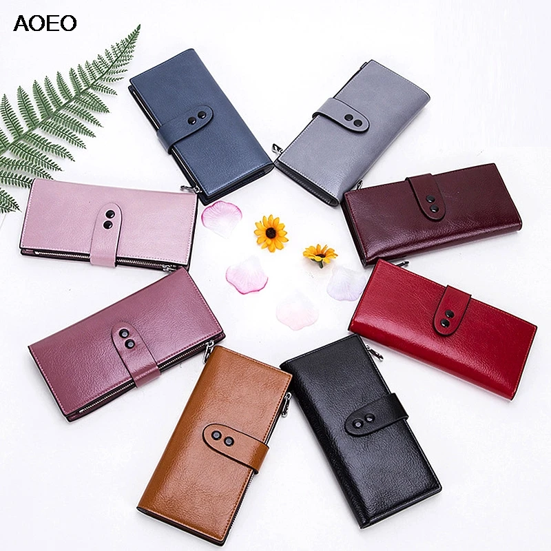 

AOEO Women Wallets Female Long Thin Slim Ladies Clutch Mone Cash Bags 11 Credit Cards 3 Fold Independent Zipper Bag Girl Purse