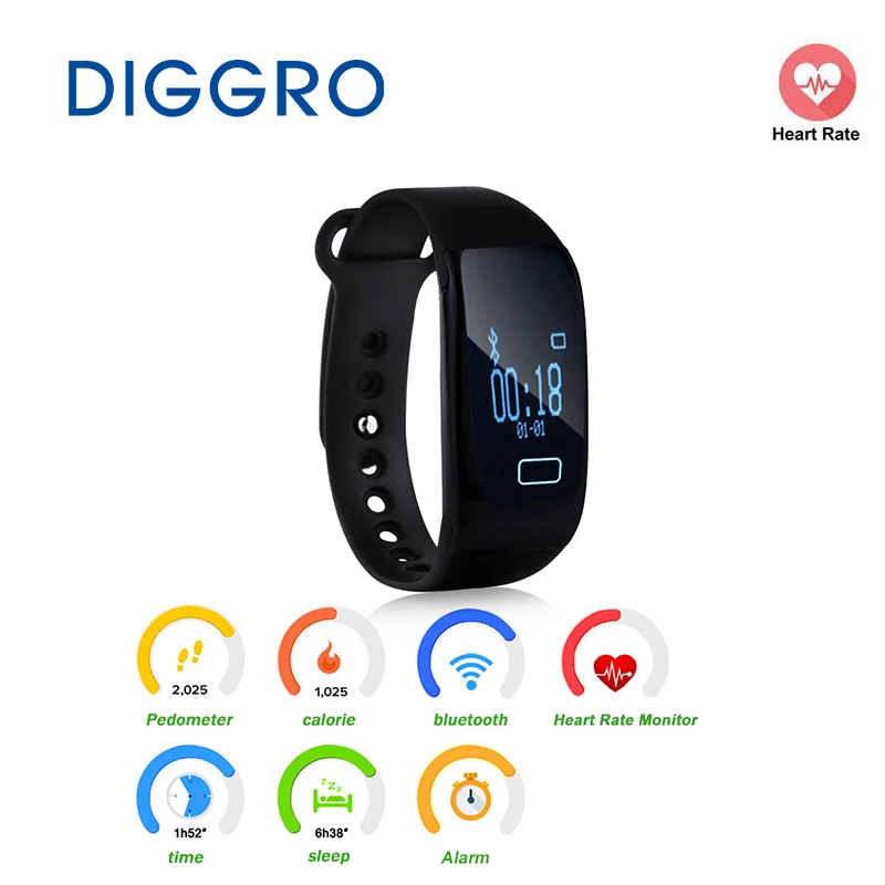 K18 Fitness Smartband Pedometer Heart Rate Smart Bracelet Calorie Sleep Monitor Call Sedentary Reminder Bluetooth 4