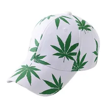 H004 Милая женская кепка с принтом зеленых листьев, модная шляпа