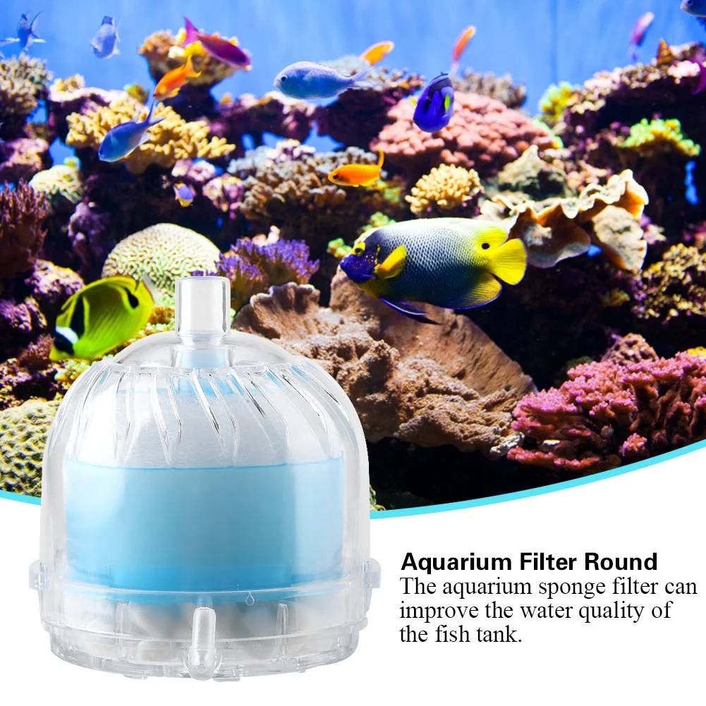 Мини аквариумная рыба круглая биохимическая губка Пневматический фильтр светло-голубой воды биологический фильтр