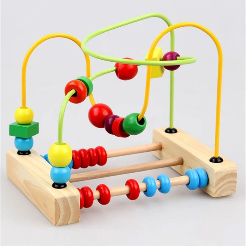 

Baby Learning Early Education Wooden Maze Multi-function Box Round Bead Slide Puzzle Roller Coaster Toys For Kids Children Gift